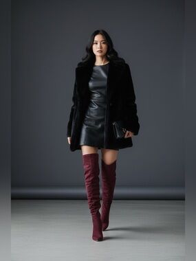 Burgundy Over-the-Knee Boots
